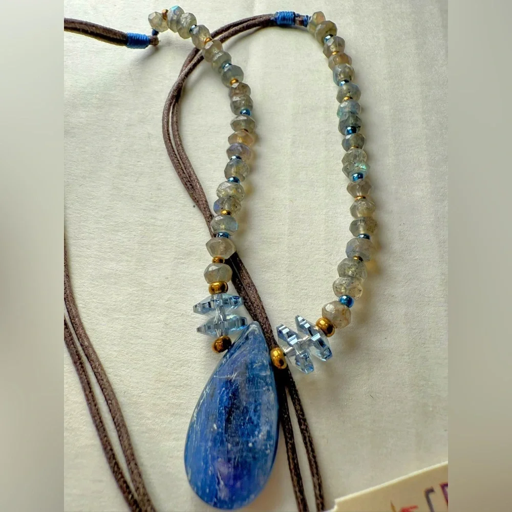 Peyote Bird Necklace 18in Artisan‎ Genuine Stone Sterling Silver Leather Cord